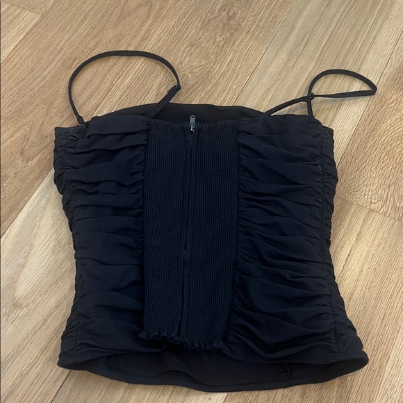 Reformation Black Gathered Camisole - Picture 2 of 3